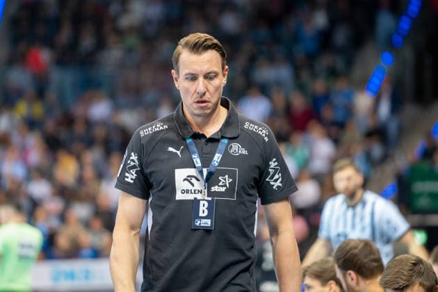 Handball I Men I Season 2025 2026 I Bundesliga I 24 Matchday I TVB Stuttgart THW Kiel I 05 03 2026 Filip Jicha Coach, THW Kiel disappointed sad dissatisfied Stuttgart Porsche Arena Baden Württemberg Germany Copyright: xLobeca MaxxPetershansx
