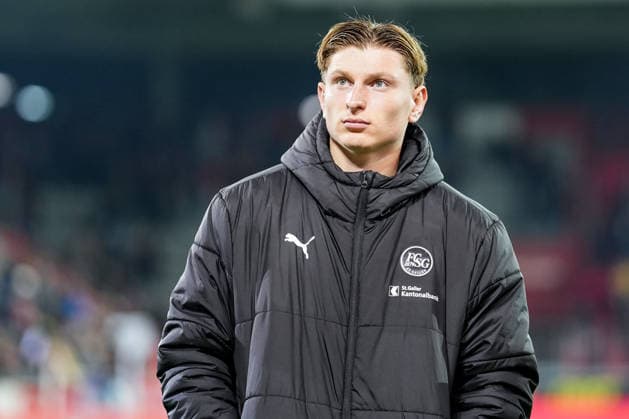 Football Switzerland Brack Super League 2025 2026 28 Matchday, 05 03 2026 FC Thun vs FC St Gallen 1879 Stockhorn Arena, Thun Alessandro Vogt 18, FC St Gallen Copyright: xValentinxDomgjonix