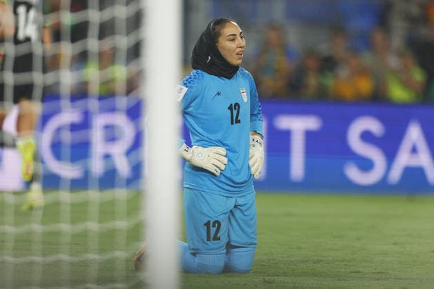 GOLD COAST, AUSTRALIA - MARCH 05 Goalkeeper Maryam Yektaei (12 IR Iran) looks dejected after conceding a disallowed goal by Sam Kerr during the Womens Asian Cup match between Islamic Republic of Iran and Australia at the Gold Coast Stadium on March 05 2026 in Gold Coast, Australia Copyright: xMatthewxStarlingx xSPPx Sportspressphoto_SPR102854