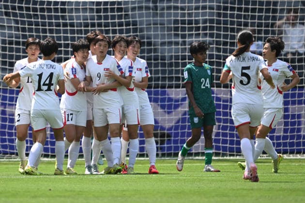 SOCCER ASIAN CUP BANGLADESH NORTH KOREA, North Korea celebrate Kim Kyong Yong™s goal during the AFC Women™s Asian Cup Group B match between Bangladesh and North Korea at CommBank Stadium in Sydney, Friday, March 6, 2026. ( NO ARCHIVING, EDITORIAL USE ONLY SYDNEY NEW SOUTH WALES AUSTRALIA  Copyright: xDEANxLEWINSx 20260306161218041883