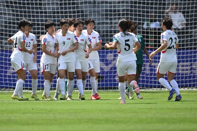 SOCCER ASIAN CUP BANGLADESH NORTH KOREA, North Korea celebrate Kim Kyong Yong™s goal during the AFC Women™s Asian Cup Group B match between Bangladesh and North Korea at CommBank Stadium in Sydney, Friday, March 6, 2026. ( NO ARCHIVING, EDITORIAL USE ONLY SYDNEY NEW SOUTH WALES AUSTRALIA  Copyright: xDEANxLEWINSx 20260306195139330638