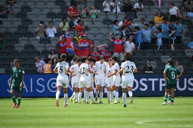SOCCER ASIAN CUP BANGLADESH NORTH KOREA, North Korea celebrate Myong Yu Jong™s goal during the AFC Women™s Asian Cup Group B match between Bangladesh and North Korea at CommBank Stadium in Sydney, Friday, March 6, 2026. ( NO ARCHIVING, EDITORIAL USE ONLY SYDNEY NEW SOUTH WALES AUSTRALIA  Copyright: xDEANxLEWINSx 20260306127803294533