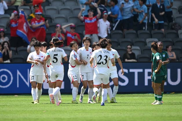 SOCCER ASIAN CUP BANGLADESH NORTH KOREA, North Korea celebrate Myong Yu Jong™s goal during the AFC Women™s Asian Cup Group B match between Bangladesh and North Korea at CommBank Stadium in Sydney, Friday, March 6, 2026. ( NO ARCHIVING, EDITORIAL USE ONLY SYDNEY NEW SOUTH WALES AUSTRALIA  Copyright: xDEANxLEWINSx 20260306147686211651
