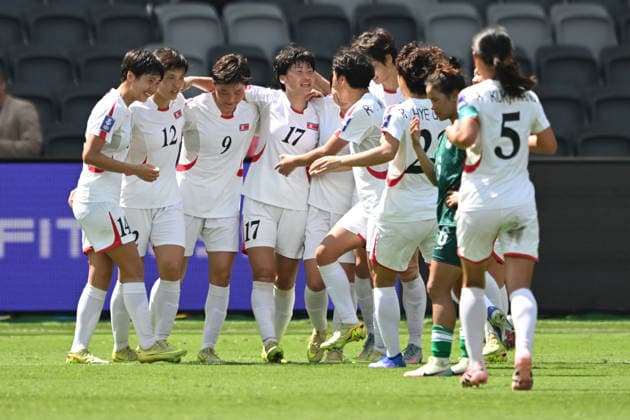 SOCCER ASIAN CUP BANGLADESH NORTH KOREA, North Korea celebrate Kim Kyong Yong™s goal during the AFC Women™s Asian Cup Group B match between Bangladesh and North Korea at CommBank Stadium in Sydney, Friday, March 6, 2026. ( NO ARCHIVING, EDITORIAL USE ONLY SYDNEY NEW SOUTH WALES AUSTRALIA  Copyright: xDEANxLEWINSx 20260306176598441254