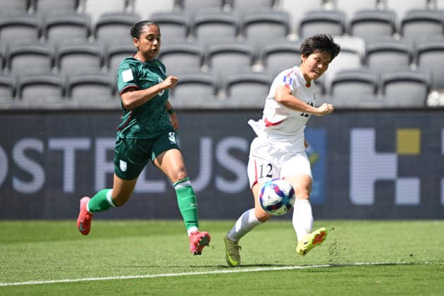 SOCCER ASIAN CUP BANGLADESH NORTH KOREA, Hong Song Ok of North Korea and Rania Sidiqi Anika of Bangladesh during the AFC Women™s Asian Cup Group B match between Bangladesh and North Korea at CommBank Stadium in Sydney, Friday, March 6, 2026. ( NO ARCHIVING, EDITORIAL USE ONLY SYDNEY NEW SOUTH WALES AUSTRALIA  Copyright: xDEANxLEWINSx 20260306161109728870