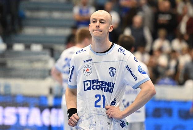 Disappointment at Leve Carstensen TBV Lemgo Lippe 21 VfL Gummersbach vs TBV Lemgo Lippe, Handball, Daikin 1 Bundesliga, 24 Matchday, Season 2025 2026, Schwalbe Arena Gummersbach, 05 03 2026 VfL Gummersbach vs TBV Lemgo Lippe, Handball, Daikin 1 Bundesliga, 24 Matchday, Season 2025 2026, Schwalbe Arena Gummersbach, 05 03 2026 Gummersbach Copyright: xEibner-Pressefoto JuergenxAugstx EP_JAT