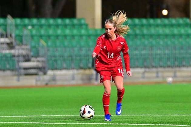 Hammarby IP STOCKHOLM, SWEDEN - MARCH 05: Frederikke Ludvigsen of Denmark in the UEFA Womens U17, U 17 EURO Qualifier, EM, Europameisterschaft football match between Germany and Denmark at Hammarby IP on March 5, 2026 in Stockholm, Sweden. (Peter Sonander SPP) Copyright: xPeterxSonanderx xSPPx spp-en-PeSoSp-PSon-20260305-184546_PS_6379.JPEG
