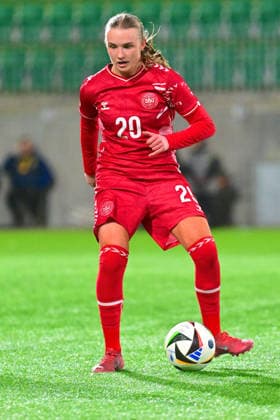 Hammarby IP STOCKHOLM, SWEDEN - MARCH 05: Nikoline Nielsen of Denmark during the UEFA Womens U17, U 17 EURO Qualifier, EM, Europameisterschaft football match between Germany and Denmark at Hammarby IP on March 5, 2026 in Stockholm, Sweden. (Peter Sonander SPP) Copyright: xPeterxSonanderx xSPPx spp-en-PeSoSp-PSon-20260305-191441_PS_6576.JPEG
