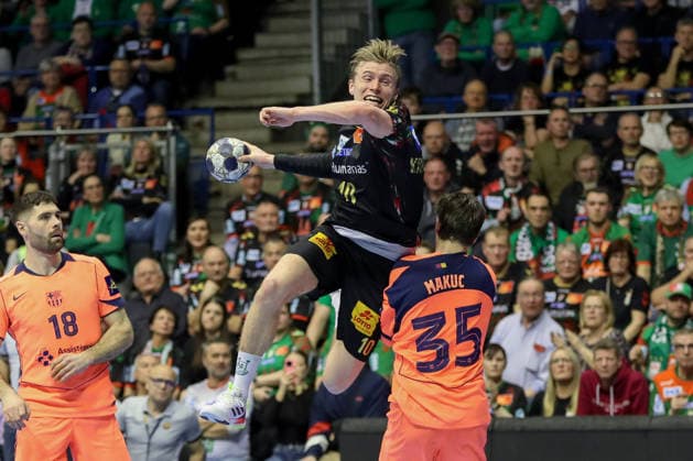 05 03 2026, xgox, Handball EHF Champions League SC Magdeburg FC Barcelona v l Gisli Thorgeir Kristjansson Magdeburg, 10 throws goal, goal scorer, scores goal, scores the goal Magdeburg