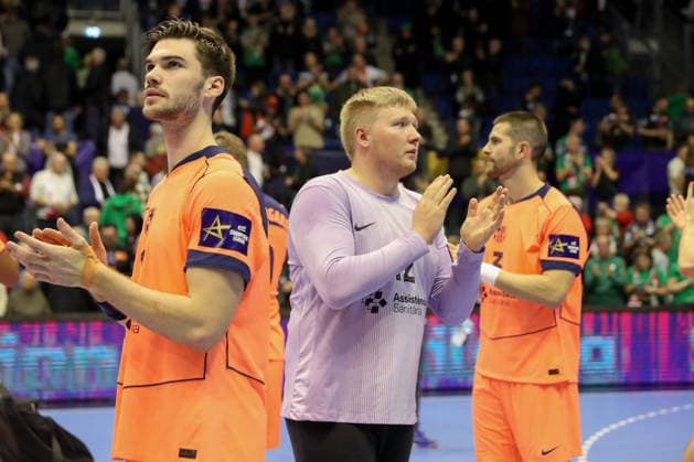 05 03 2026, xgox, Handball EHF Champions League SC Magdeburg FC Barcelona v l Emil Nielsen Barcelona, 12 Cheering for the win, cheering after the end of the game Magdeburg