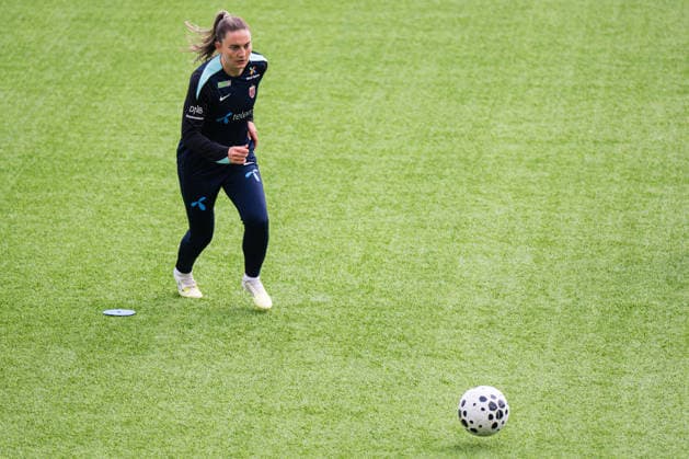 260306 Vilde Boe Risa of the Norwegian women™s national football team during a training session on March 6, 2026 in Stavanger Photo Marius Simensen BILDBYRAN Cop 238 bbeng dam fifa women s world cup qualifier football fotball fotball norge norway practice soccer training trening träning  Copyright: MARIUSxSIMENSEN BB260306BB490