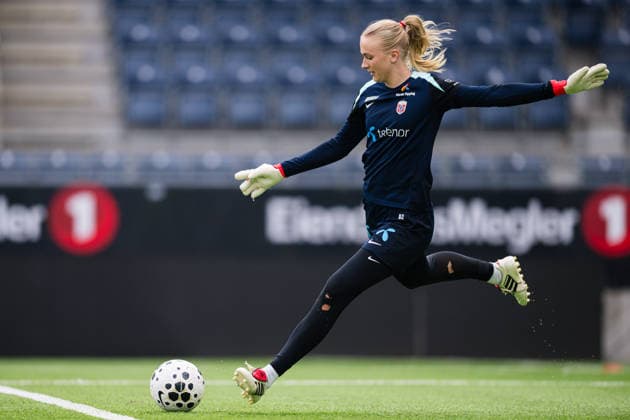 260306 Goalkeeper Selma Panengstuen of the Norwegian women™s national football team during a training session on March 6, 2026 in Stavanger Photo Marius Simensen BILDBYRAN Cop 238 bbeng dam fifa women s world cup qualifier football fotball fotboll norge norway practice soccer training trening träning  Copyright: MARIUSxSIMENSEN BB260306BB506