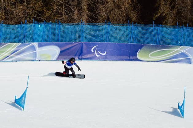 PARALYMPICS - Winter Paralympics Milano Cortina 2026 CORTINA D AMPEZZO,ITALY,06.MAR.26 - PARALYMPICS - Paralympic Winter games, Winterspiele,Spiele, Summer games Milano Cortina 2026, preview, Para Snowboard, training. Image shows Rene Eckhart (AUT).  GEPAxpictures xMaticxKlansek