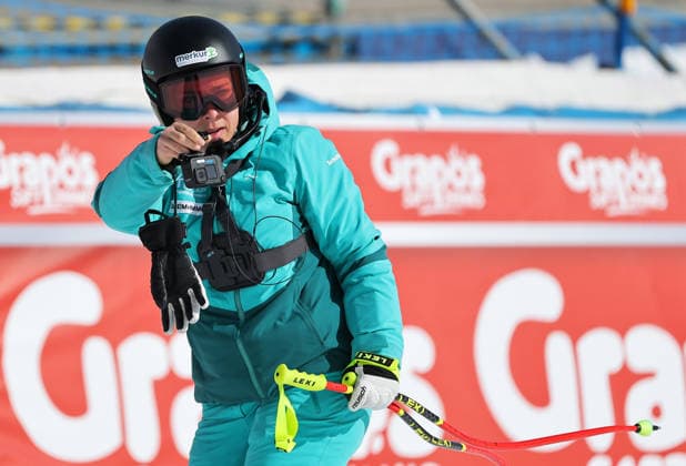 ALPINE SKIING - FIS WC Val di Fassa VAL DI FASSA,ITALY,06.MAR.26 - ALPINE SKIING - FIS World Cup, downhill, ladies. Image shows camera racer Nicole Schmidhofer (ORF).  GEPAxpictures xThomasxBachun