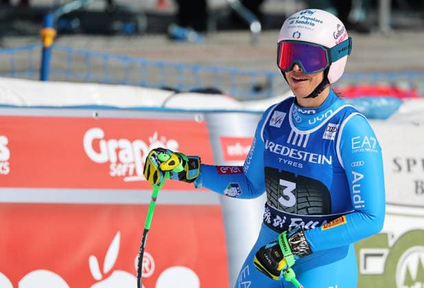 ALPINE SKIING - FIS WC Val di Fassa VAL DI FASSA,ITALY,06.MAR.26 - ALPINE SKIING - FIS World Cup, downhill, ladies. Image shows Elena Curtoni (ITA).  GEPAxpictures xThomasxBachun