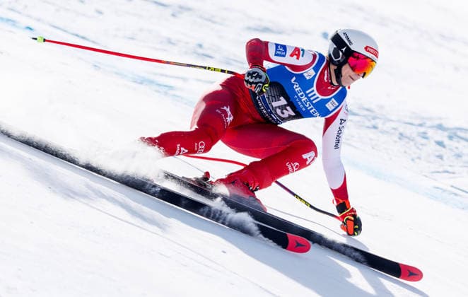 ALPINE SKIING - FIS WC Val di Fassa VAL DI FASSA,ITALY,06.MAR.26 - ALPINE SKIING - FIS World Cup, downhill, ladies. Image shows Mirjam Puchner (AUT).  GEPAxpictures xHaraldxSteiner