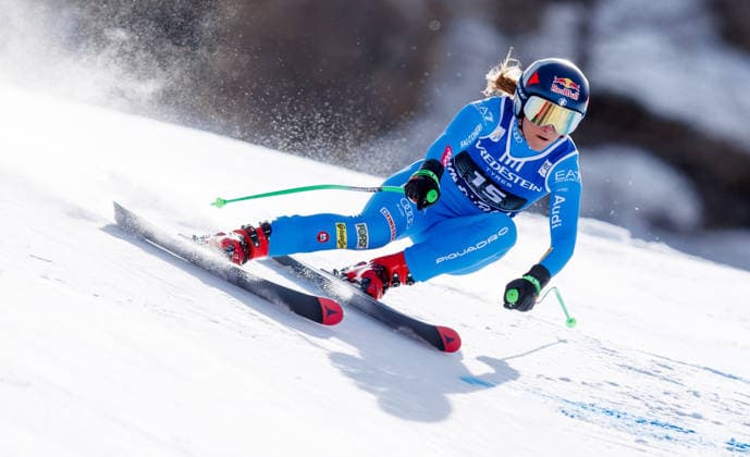 ALPINE SKIING - FIS WC Val di Fassa VAL DI FASSA,ITALY,06.MAR.26 - ALPINE SKIING - FIS World Cup, downhill, ladies. Image shows Sofia Goggia (ITA).  GEPAxpictures xHaraldxSteiner