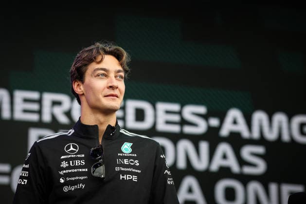 March 6, 2026, Melbourne, Victoria, Australia: MELBOURNE, AUSTRALIA - MARCH 06 2026: George Russell of Mercedes-AMG Petronas F1 Team during the fan forum at the 2026 Australian Grand Prix at Albert Park in Melbourne, Australia Melbourne Australia - ZUMAp121 20260306_zsp_p121_083 Copyright: xChrisxPutnamx