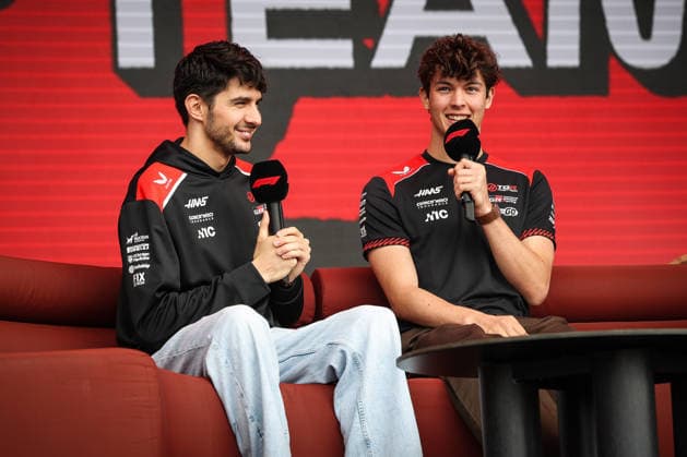 March 6, 2026, Melbourne, Victoria, Australia: MELBOURNE, AUSTRALIA - MARCH 06 2026: Esteban Ocon and Oliver Bearman of TGR Haas F1 Team during the fan forum at the 2026 Australian Grand Prix at Albert Park in Melbourne, Australia Melbourne Australia - ZUMAp121 20260306_zsp_p121_092 Copyright: xChrisxPutnamx