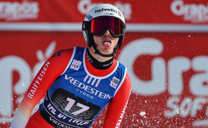ALPINE SKIING - FIS WC Val di Fassa VAL DI FASSA,ITALY,06.MAR.26 - ALPINE SKIING - FIS World Cup, downhill, ladies. Image shows Malorie Blanc (SUI).  GEPAxpictures xThomasxBachun