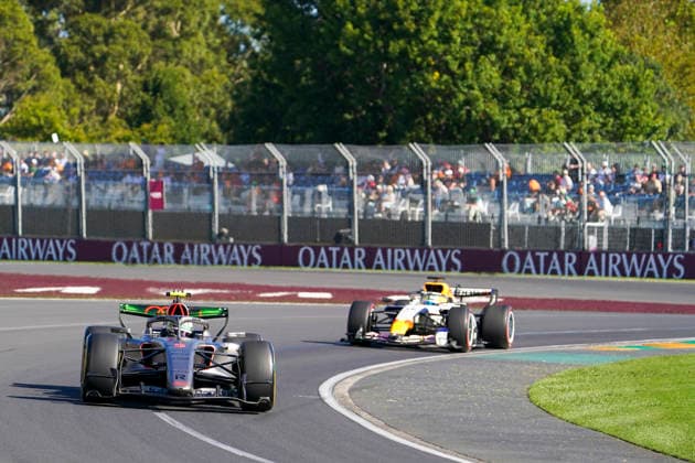 FORMULA ONE AUSTRALIAN GRAND PRIX 2026 Gabriel Bortoleto 5 (BRA) Audi F1 Team and Arvid Lindblad 41 (GBR) Racing Bulls on track during the Formula 1 Qatar Airways Australian Grand Prix 2026, 1st round of the 2026 Formula One World Championship, WM, Weltmeisterschaft from March 6 to 8, 2026 at the Albert Park Circuit, Melbourne, Australia. Credit: Robbie Hoad Every Second Media Editorial use only. All images are copyright Every Second Media Limited. No images may be reproduced without prior permission. Copyright: xIMAGO EveryxSecondxMediax ESM-1841-0277 RobbiexHoadx xEveryxSecondxMediax