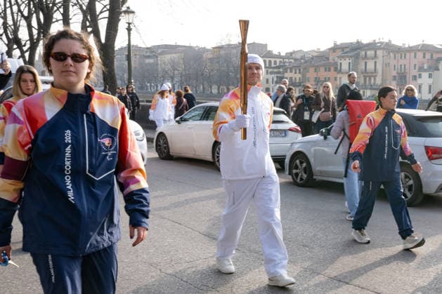 Paralympic Torch Relay - Millano Cortina 2026 Winter Paralympics: Day 0 Opening Ceremony - Milano Cortina 2026 Winter Paralympics: Day 0 Verona VERONA, ITALY - MARCH 6: Paralympic Torch Relay REHM, Markus (Germany) is carrying the Paralympic flame Impressions of the Paralympic Torch Relay on day zero of the Milano Cortina 2026 Winter Paralympics at Verona on March 6, 2026 in Verona, Italy (Photo by RALF KUCKUCK) Copyright 2026 Ralf Kuckuck