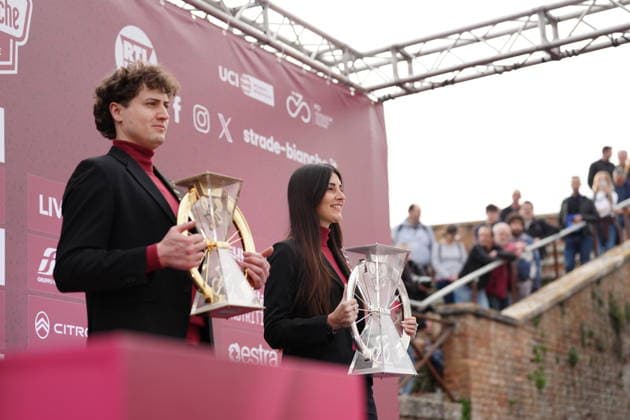 The Cup during the team presentation of the Strade Bianche e Strade Bianche Women cycling race in Siena - Tuscany - Italy - Friday, March 6 2026. - cycling  Copyright: xPaolone xLaPressex