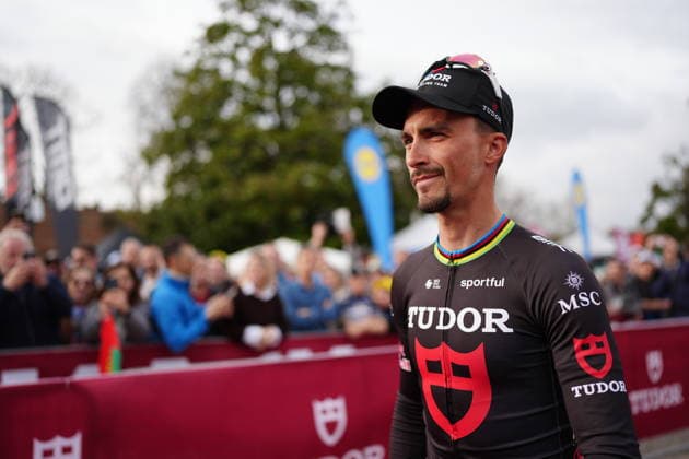 TUDOR PRO CYCLING TEAM Julian Alaphilippe during the team presentation of the Strade Bianche e Strade Bianche Women cycling race in Siena - Tuscany - Italy - Friday, March 6 2026. - cycling  Copyright: xPaolone xLaPressex