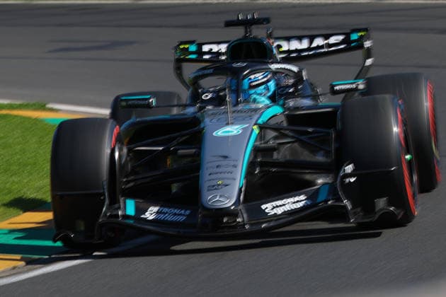63 George Russell GBR Mercedes AMG PETRONAS Formula One Team DEU Mercedes AMG F1 W17 E Performance during the Free Practices of Qatar Airways Australian Grand Prix of Formula One at the Albert Park Circuit in Melbourne on Australia on March 06, 2026 in Melbourne, Australia Photo by Philippe Nanchino Eurasia Sport Images Melbourne Albert Park Circuit Australia Copyright: x x2026xEurasiaxSportxImagesx jp-en-EuSpIm-MPS_PPN_GP.F1_Australia_06Mar2026_AU118