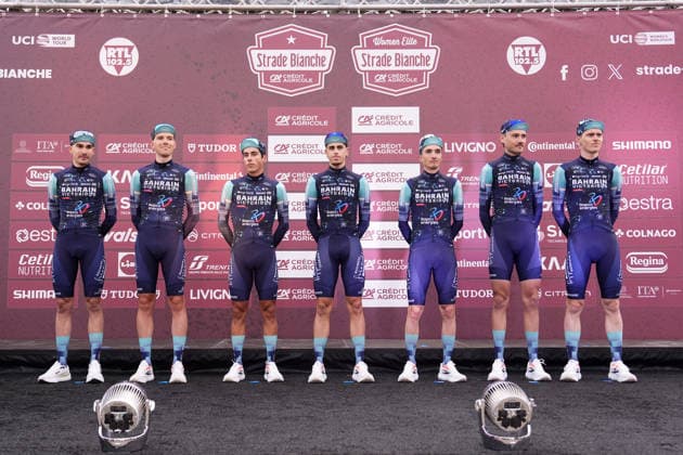 BAHRAIN VICTORIOUS during the team presentation of the Strade Bianche e Strade Bianche Women cycling race in Siena, Tuscany - Italy - Friday, March 6, 2026. - cycling  Copyright: xFabioxFerrari LaPressex