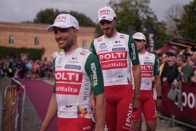 TEAM POLTI VISITMALTA during the team presentation of the Strade Bianche e Strade Bianche Women cycling race in Siena - Tuscany - Italy - Friday, March 6 2026. - cycling  Copyright: xMarcoxAlpozzi xLaPressex