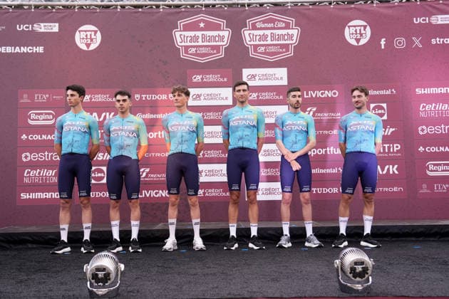 XDS ASTANA TEAM during the team presentation of the Strade Bianche e Strade Bianche Women cycling race in Siena, Tuscany - Italy - Friday, March 6, 2026. - cycling  Copyright: xFabioxFerrari LaPressex
