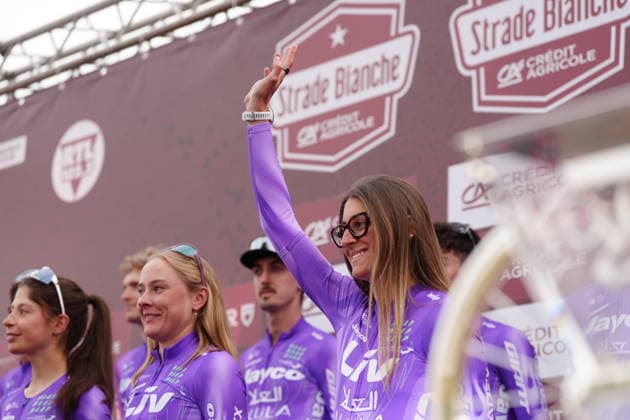 LIV-ALULA-JAYCO TEAM JAYCO ALULA during the team presentation of the Strade Bianche e Strade Bianche Women cycling race in Siena - Tuscany - Italy - Friday, March 6 2026. - cycling  Copyright: xPaolone xLaPressex