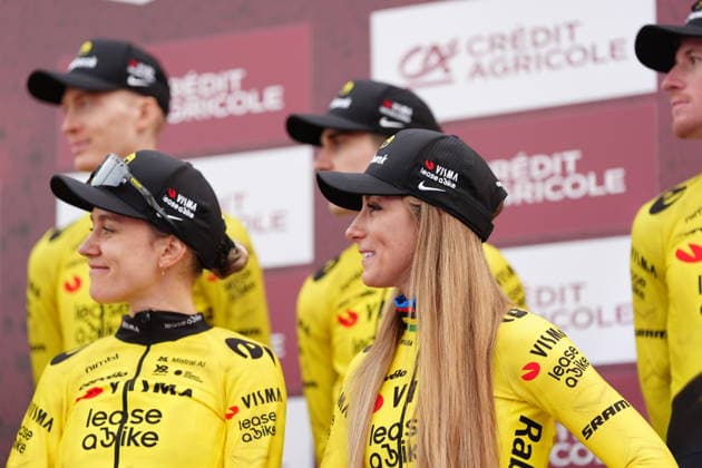TEAM VISMA LEASE A BIKE TEAM VISMA LEASE A BIK during the team presentation of the Strade Bianche e Strade Bianche Women cycling race in Siena - Tuscany - Italy - Friday, March 6 2026. - cycling  Copyright: xPaolone xLaPressex