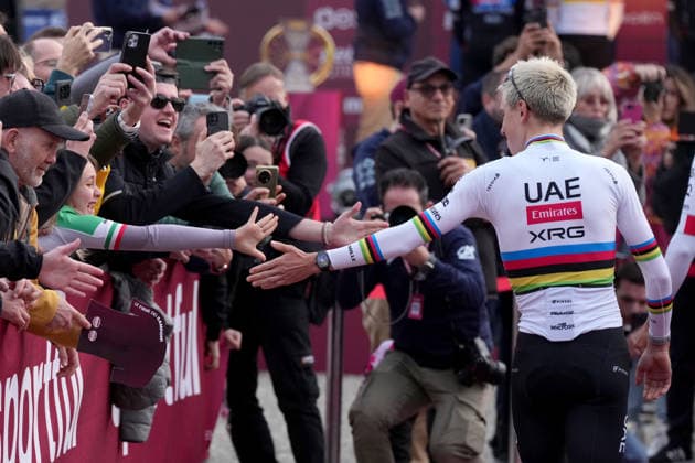Tadej PogaÄar during the team presentation of the Strade Bianche e Strade Bianche Women cycling race in Siena, Tuscany - Italy - Friday, March 6, 2026. - cycling  Copyright: xSimonexSpada LaPressex
