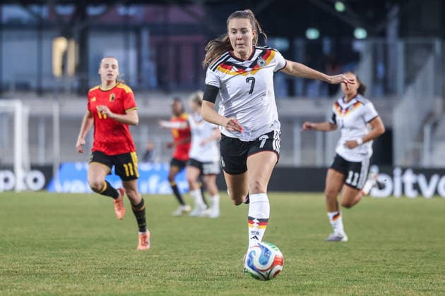 Soccer Women U23 international match Germany Belgium on 06 03 2026 at Lohrheidestadion in Bochum Mara Alber Germany DFB regulations prohibit any use of photographs as image sequences and or quasi video xJRx