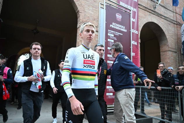 06-03-2026 Presentazione Squadre Strade Bianche 2026; 2026, Uae Emirates - Xrg; Pogacar, Tadej; Siena; 