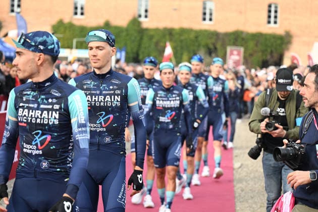 06-03-2026 Presentazione Squadre Strade Bianche 2026; 2026, Bahrain Victorious; Siena; 