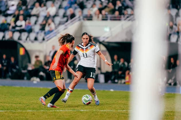 06.03.26, Women, Football, U23 Friendly Match, Germany - Belgium Lisa Baum ( 11 - Germany U23) dribbling Bochum Lohrheidestadion - Wattenscheid NRW Deutschland