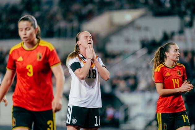 06.03.26, Women, Football, U23 Friendly Match, Germany - Belgium Luca Birkholz ( 18 - Germany U23) frustrated after missed chance Bochum Lohrheidestadion - Wattenscheid NRW Deutschland