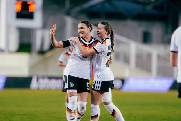 06.03.26, Women, Football, U23 Friendly Match, Germany - Belgium Sophie Weidauer ( 9 - Germany U23) goal celebration for the 1:0 Bochum Lohrheidestadion - Wattenscheid NRW Deutschland