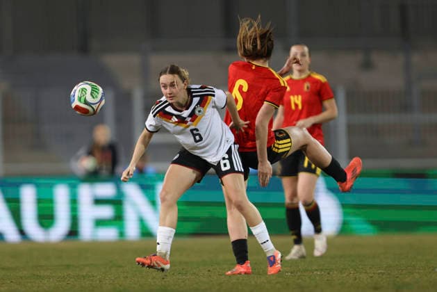 Sofie Zdebel Germany and LÃ na Hubaut Belgium in a duel during the match between Germany U23 and Belgium U23, Lohrheidestadion on 06 March 2026 in Bochum, Germany Photo by Oliver Kaelke DeFodi Images Sofie Zdebel Germany and LÃ na Hubaut Belgium battle for the ball during the match between Germany and Belgium at Lohrheidestadion on March 6, 2026 in Bochum, Germany Photo by Oliver Kaelke DeFodi Images DFL regulations prohibit any use of photographs as image sequences and or quasi video Photo by Oliver Kaelke DeFodi Images