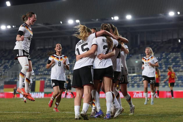 Luca Birkholz Germany celebrates after scoring his team s second goal with teammates during the match between Germany U23 and Belgium U23 at Lohrheidestadion on March 06, 2026 in Bochum, Germany, Germany Photo by Oliver Kaelke DeFodi Images Luca Birkholz Germany celebrates after scoring his team s second goal with teammates during the match between Germany and Belgium at Lohrheidestadion on March 6, 2026 in Bochum, Germany Photo by Oliver Kaelke DeFodi Images DFL regulations prohibit any use of photographs as image sequences and or quasi video Photo by Oliver Kaelke DeFodi Images