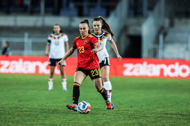 Sport, Football, U23 Womens National Team Season 2025 2026 International match Germany U23 Belgium U23 06 03 2026, Lohrheidestadion Gaelle Nierynck Belgium, 23 Bochum Wattenscheid Lohrheidestadion North Rhine-Westphalia Germany