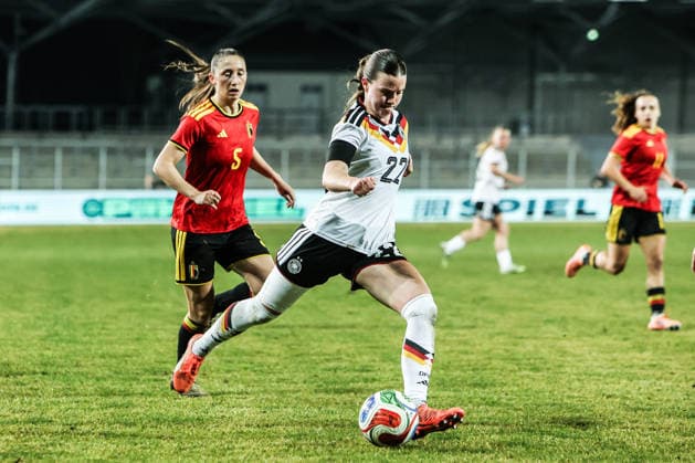 Sport, Football, U23 Womens National Team Season 2025 2026 International match Germany U23 Belgium U23 06 03 2026, Lohrheidestadion Sarah Mattner Trembleau Germany, 22 Bochum Wattenscheid Lohrheidestadion North Rhine-Westphalia Germany