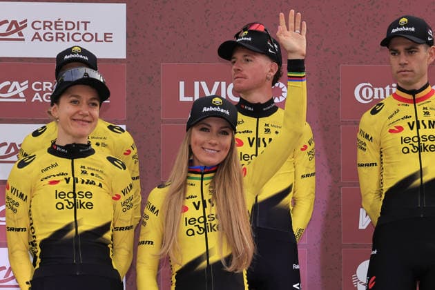 CICLISMO - Ciclismo Su Strada - Strade Bianche 2026 Pauline Ferrand-Prevot, Team Visma Lease a Bike, during the Strade Bianche Credit Agricole 2026, Teams presentation, cyling event on 6 March 2026 in Siena, Italy during Strade Bianche 2026, Street Cycling race in Siena, Italy, March 07 2026 Siena Italy  Copyright: xIPAxSport ABACAx