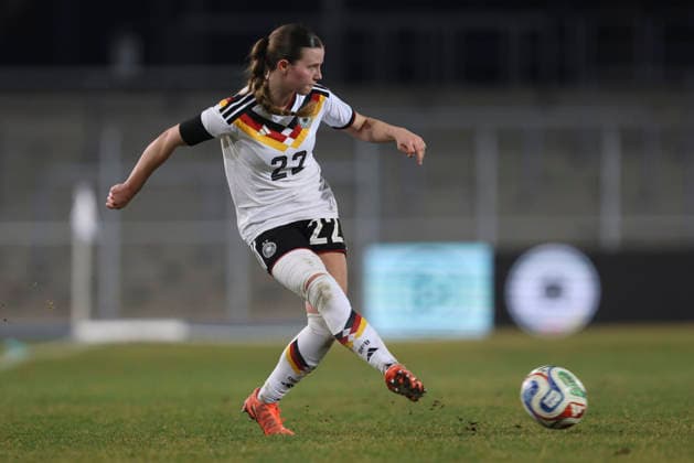 Sarah Mattner Trembleau Germany in action, on the ball, single action during the match between Germany U23 and Belgium U23, Lohrheidestadion on 06 March 2026 in Bochum, Germany Photo by Oliver Kaelke DeFodi Images Sarah Mattner Trembleau Germany controls the ball during the match between Germany and Belgium at Lohrheidestadion on March 6, 2026 in Bochum, Germany Photo by Oliver Kaelke DeFodi Images DFL regulations prohibit any use of photographs as image sequences and or quasi video Photo by Oliver Kaelke DeFodi Images