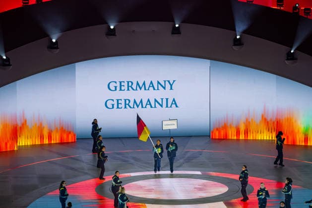 Opening Ceremony - Millano Cortina 2026 Winter Paralympics: Day 0 Opening Ceremony - Milano Cortina 2026 Winter Paralympics: Day 0 Verona VERONA, ITALY - MARCH 6: Opening Ceremony Verona Olympic Arena German flag is coming into the Verona Olympic Arena Impression of the Opening Ceremony on day zero of the Milano Cortina 2026 Winter Paralympics at Verona Arena on March 6, 2026 in Verona, Italy (Photo by RALF KUCKUCK) Copyright 2026 Ralf Kuckuck