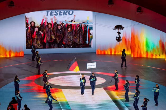 Opening Ceremony - Millano Cortina 2026 Winter Paralympics: Day 0 Opening Ceremony - Milano Cortina 2026 Winter Paralympics: Day 0 Verona VERONA, ITALY - MARCH 6: Opening Ceremony Verona Olympic Arena German flag is coming into the Verona Olympic Arena Impression of the Opening Ceremony on day zero of the Milano Cortina 2026 Winter Paralympics at Verona Arena on March 6, 2026 in Verona, Italy (Photo by RALF KUCKUCK) Copyright 2026 Ralf Kuckuck