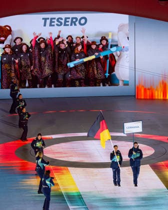 Opening Ceremony - Millano Cortina 2026 Winter Paralympics: Day 0 Opening Ceremony - Milano Cortina 2026 Winter Paralympics: Day 0 Verona VERONA, ITALY - MARCH 6: Opening Ceremony Verona Olympic Arena German flag is coming into the Verona Olympic Arena Impression of the Opening Ceremony on day zero of the Milano Cortina 2026 Winter Paralympics at Verona Arena on March 6, 2026 in Verona, Italy (Photo by RALF KUCKUCK) Copyright 2026 Ralf Kuckuck
